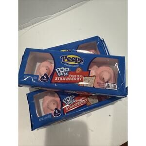3 Packs of Peeps Marshmallow Pop Tarts Frosted Strawberry Flavor, 5 in each pack